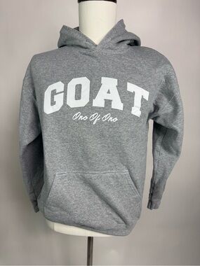 GOAT Logo Grey Hooded Sweatshirt - Unbranded